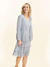 Camira Lace Shoulder Bead Tier Jacket Dress