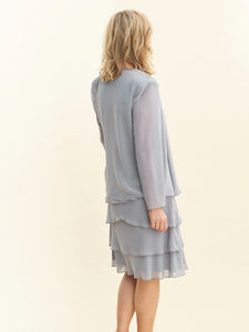 Camira Lace Shoulder Bead Tier Jacket Dress