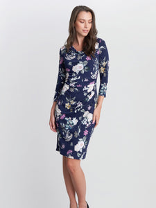 Aliya Printed Jersey Cowl Neck Dress