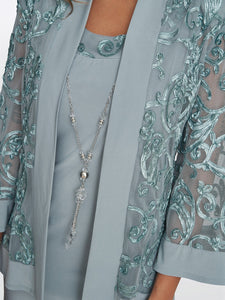 Beverley Soutache Dress And Jacket With Necklace