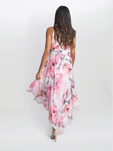 Celeste Keyhole Halter Maxi Print Dress