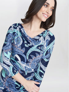 Alyssa Printed Jersey Cowl Neck Dress