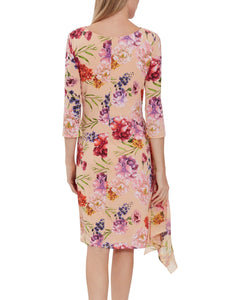 Ayna Jersey Print And Chiffon Dress