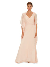 Betony Chiffon Dress With Lace Bodice and Shawl