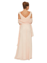 Betony Chiffon Dress With Lace Bodice and Shawl