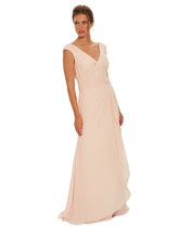 Betony Chiffon Dress With Lace Bodice and Shawl