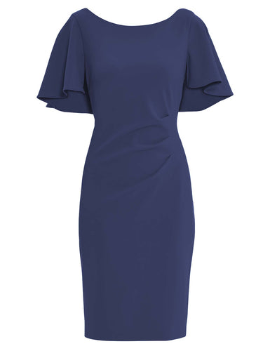 Chana Stretch Crepe Dress With Tucks