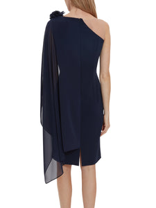 Ashley Crepe And Chiffon Cape Dress