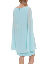 Bevin Crepe And Chiffon Cape Dress