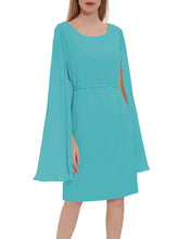 Bevin Crepe And Chiffon Cape Dress