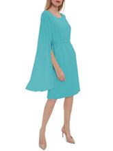 Bevin Crepe And Chiffon Cape Dress