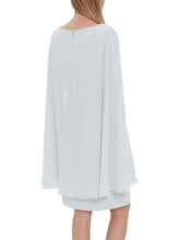 Bevin Crepe And Chiffon Cape Dress