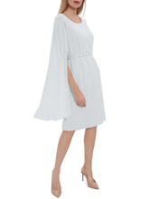 Bevin Crepe And Chiffon Cape Dress