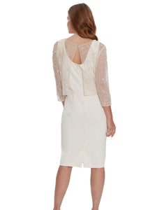 Abigail Crepe Dress With Beaded Overtop