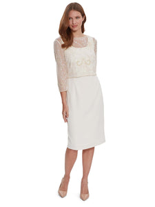 Abigail Crepe Dress With Beaded Overtop