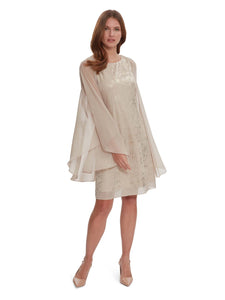 Berkley Floral Dress And Chiffon Cape