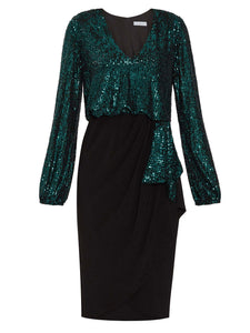 Anara Sequin And Jersey Dress