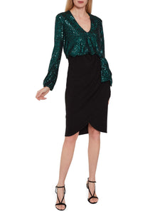 Anara Sequin And Jersey Dress