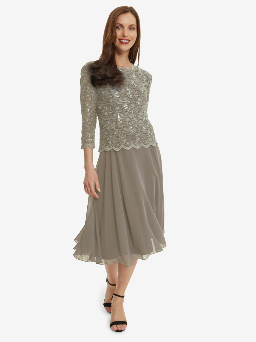 Albany Lace Dress with Chiffon Skirt