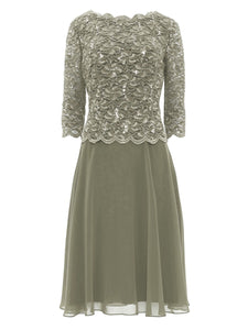 Albany Lace Dress with Chiffon Skirt