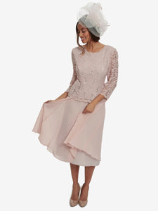 Albany Lace Dress with Chiffon Skirt