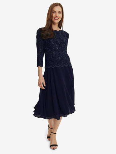 Albany Lace Dress with Chiffon Skirt