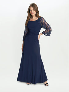 Atalanta Sequin Lace Sleeved Maxi Dress