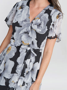 Caylee Printed Maxi With Tulip Tiered Skirt And Tie Belt