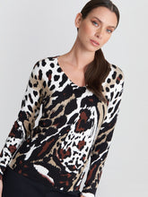 Alexis Animal Print Diamante Knit Jumper