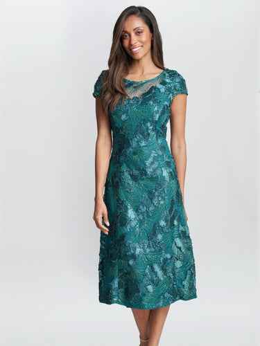 Abella Illusion Jewel Floral Dress