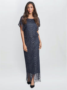 Arleen Long Blouson Fringe Hem Dress