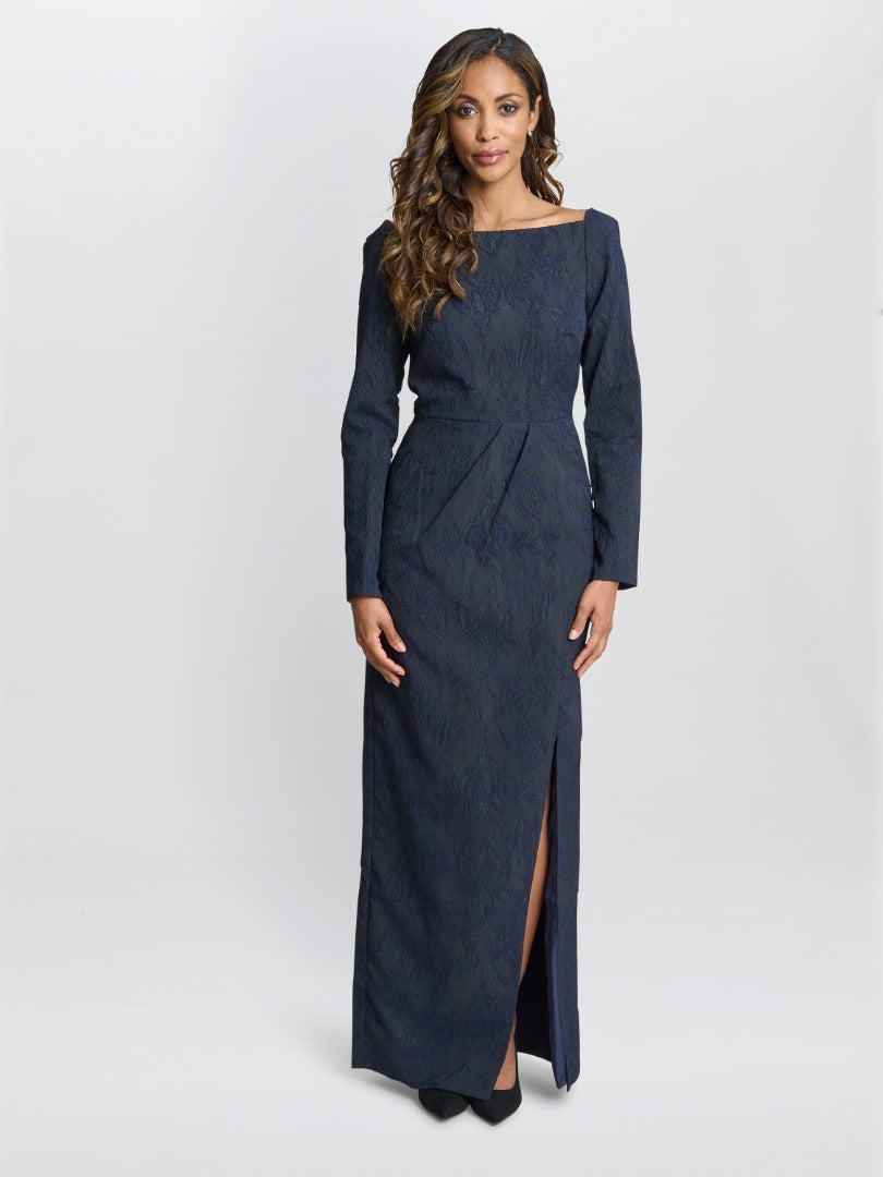 Amira Stretch Jacquard Maxi Dress