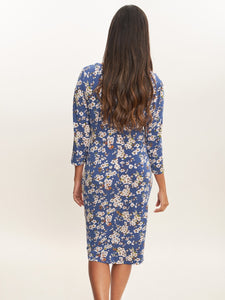 Brenda Printed Jersey Cowl Neck Dress